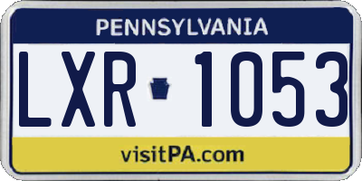 PA license plate LXR1053