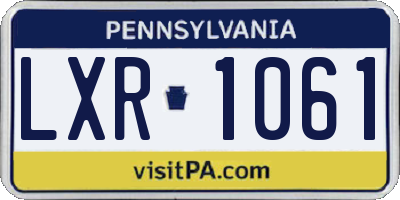 PA license plate LXR1061