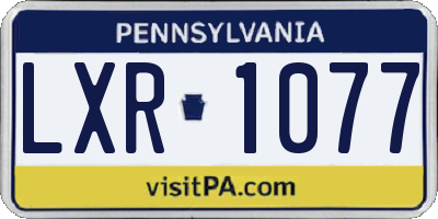 PA license plate LXR1077