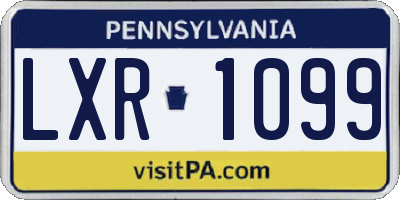 PA license plate LXR1099