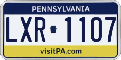 PA license plate LXR1107