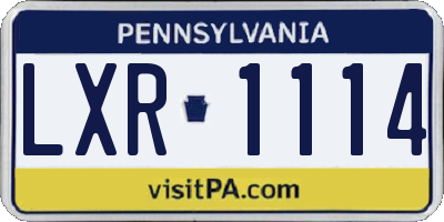 PA license plate LXR1114