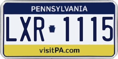 PA license plate LXR1115