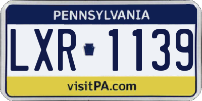 PA license plate LXR1139