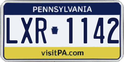 PA license plate LXR1142
