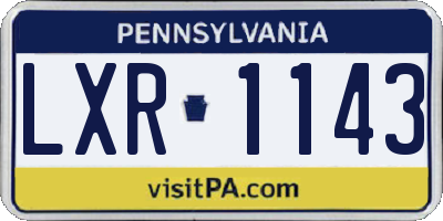 PA license plate LXR1143