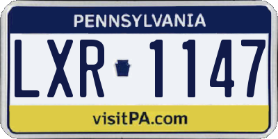 PA license plate LXR1147