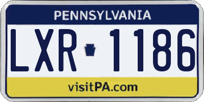 PA license plate LXR1186