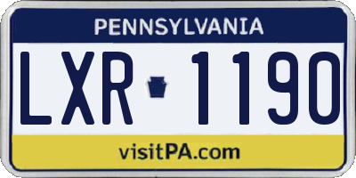 PA license plate LXR1190