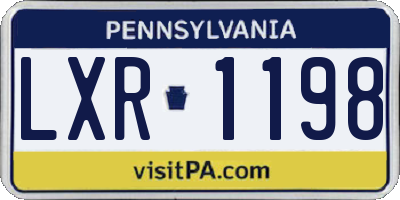 PA license plate LXR1198