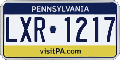 PA license plate LXR1217