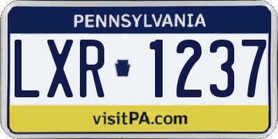 PA license plate LXR1237