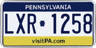 PA license plate LXR1258