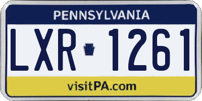 PA license plate LXR1261