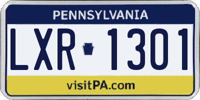 PA license plate LXR1301