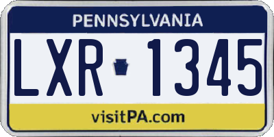 PA license plate LXR1345