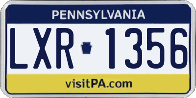 PA license plate LXR1356