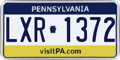 PA license plate LXR1372