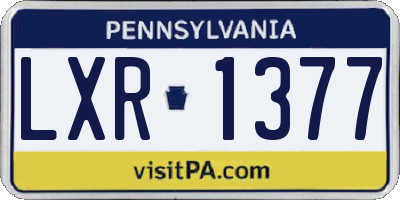 PA license plate LXR1377