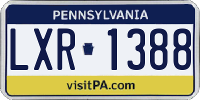 PA license plate LXR1388