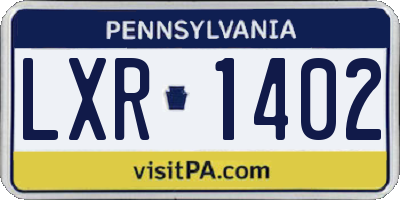 PA license plate LXR1402