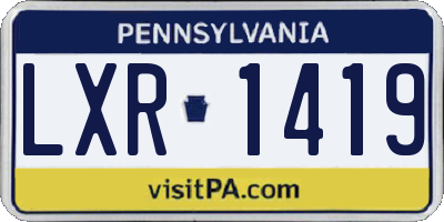 PA license plate LXR1419