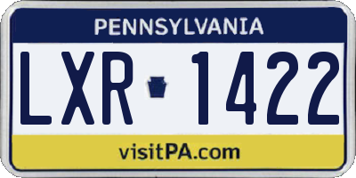 PA license plate LXR1422