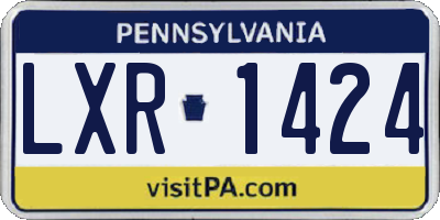 PA license plate LXR1424