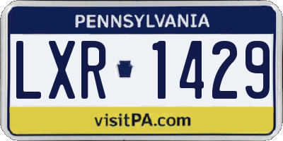 PA license plate LXR1429