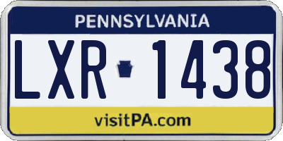 PA license plate LXR1438