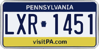 PA license plate LXR1451