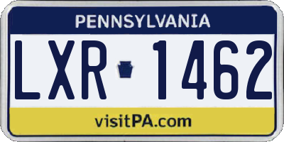 PA license plate LXR1462