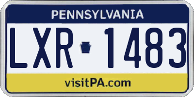 PA license plate LXR1483