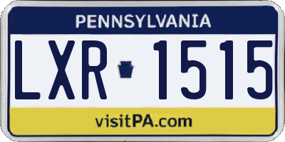 PA license plate LXR1515