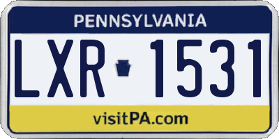 PA license plate LXR1531