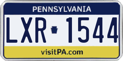 PA license plate LXR1544