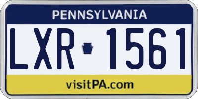 PA license plate LXR1561