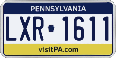 PA license plate LXR1611