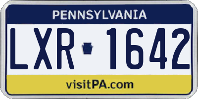 PA license plate LXR1642