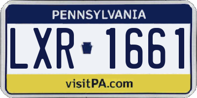 PA license plate LXR1661