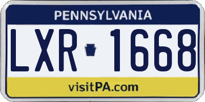 PA license plate LXR1668