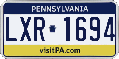 PA license plate LXR1694