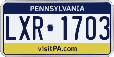 PA license plate LXR1703