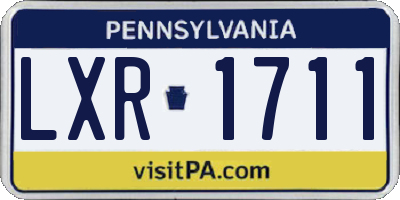 PA license plate LXR1711