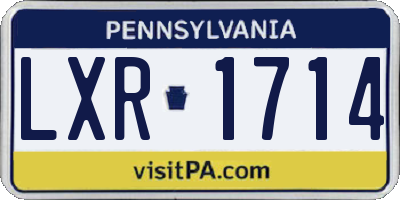 PA license plate LXR1714