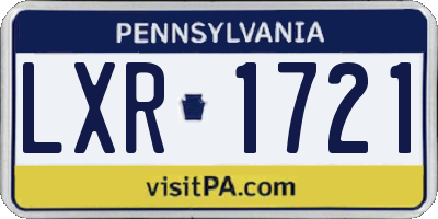 PA license plate LXR1721