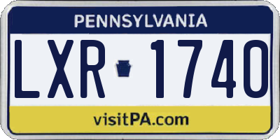 PA license plate LXR1740
