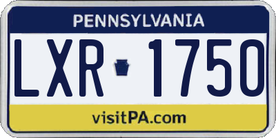 PA license plate LXR1750