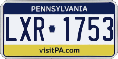PA license plate LXR1753