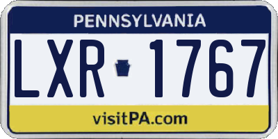 PA license plate LXR1767
